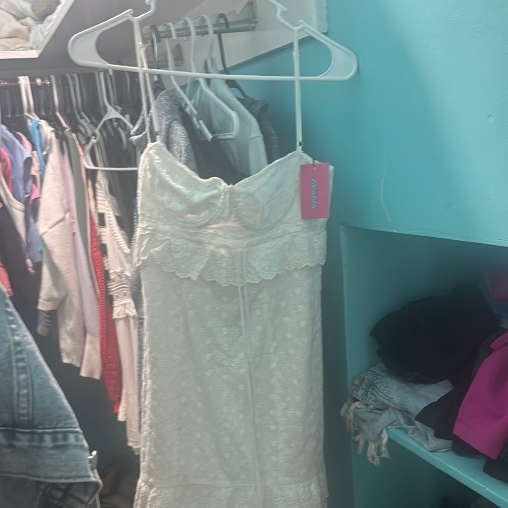 Edikted White Lace Mini Dress